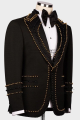 Hand-beaded plus-size two-piece business suit for men