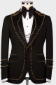 Hand-beaded plus-size two-piece business suit for men