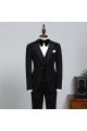 Eson Fashion Black Three Pieces One Button Peaked Lapel Men Suits