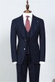 Nimo Chic Dark Blue Peaked Lapel Three Pieces Best Fitted Men Suits