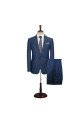 Formal Business Dark Blue Simple Notched Lapel Men Suits