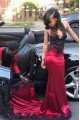 Halter Keyhole Sleeveless Appliqued Burgundy Mermaid Long Prom Dresses Halter Keyhole Sleeveless Appliqued Burgundy Mermaid Long Prom Dresses