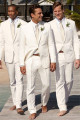 Jason White Shawl Lapel One Button Chic Close Fitting Groomsmen Suits
