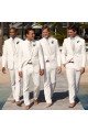 Jason White Shawl Lapel One Button Chic Close Fitting Groomsmen Suits