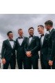 Xavier Dark Green Shawl Lapel One Button Close Fitting Wedding Groomsmen Suits