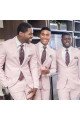 Newest Fashion Blushing Pink Close Fitting Groomsmen Suits for Wedding