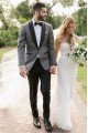 Chic Gray Shawl Lapel Wedding Suit | Bespoke One Button Men Suit