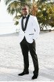 Two Pieces Slim Fit White Shawl Lapel Wedding Men Suit