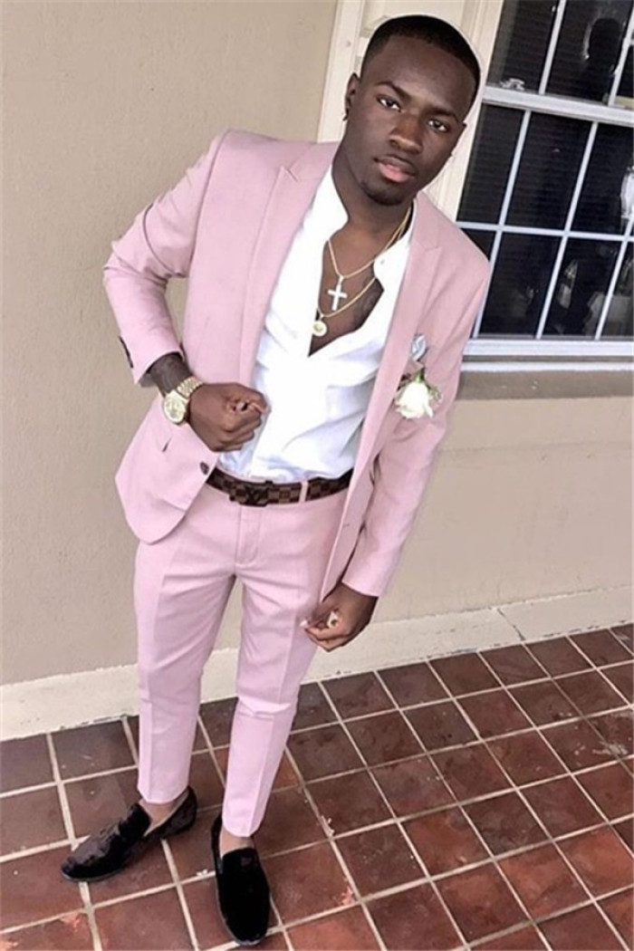 Pink Slim Fit Men Suit | Two Pieces New Arrival Prom Suit