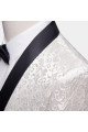 White Jacqard Wedding Men Suits | Slim Fit Dinner Blazer