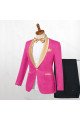 Hot Pink One Button Fashion Close Fitting Wedding Suits