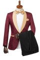 Dominic Fashion Burgundy Close Fitting Jacquard Wedding Suit for Men