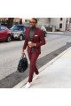 Burgundy One Button Men Suit | Close Fitting Formal Business Suit