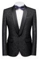 Stylish Black Jacquard Classic Shawl Lapel Wedding Men Suits