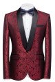 Bryce Ruby Close Fitting Jacquard Wedding Men Suits