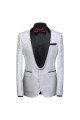 Bespoke White Jacquard One Buttons Wedding Men Suits