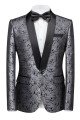 New Arrival Silver Shawl Lapel Stylish One Button Jacquard Weddig Tuxedo for Men