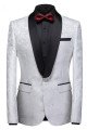 Bespoke White Jacquard One Buttons Wedding Men Suits