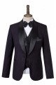 Riley Slim Fit Black Shawl Lapel Three-Piece Wedding Tuxedo for Men