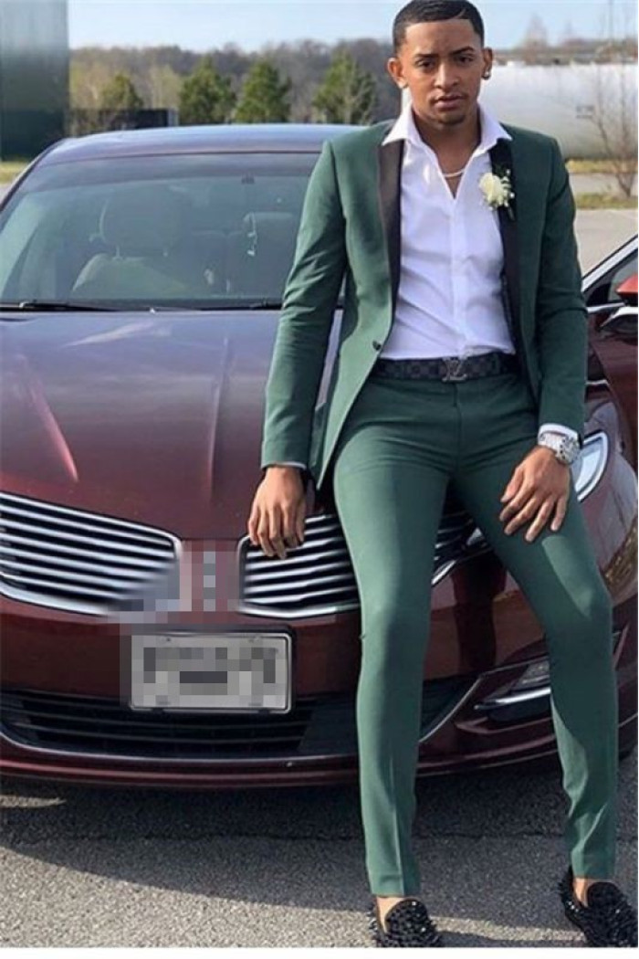 Dark Green Prom Suit | Close Fitting Men Suit