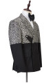 Latest Design Cool Leopard Print Black Double Breasted Men Suits