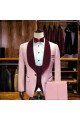Latest Candy Pink Stylsih Shawl Lapel Close Fitting Men Suits for Wedding
