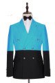 Aden Bespoke Chic Blue Double Breasted Close Fitting Men Suits