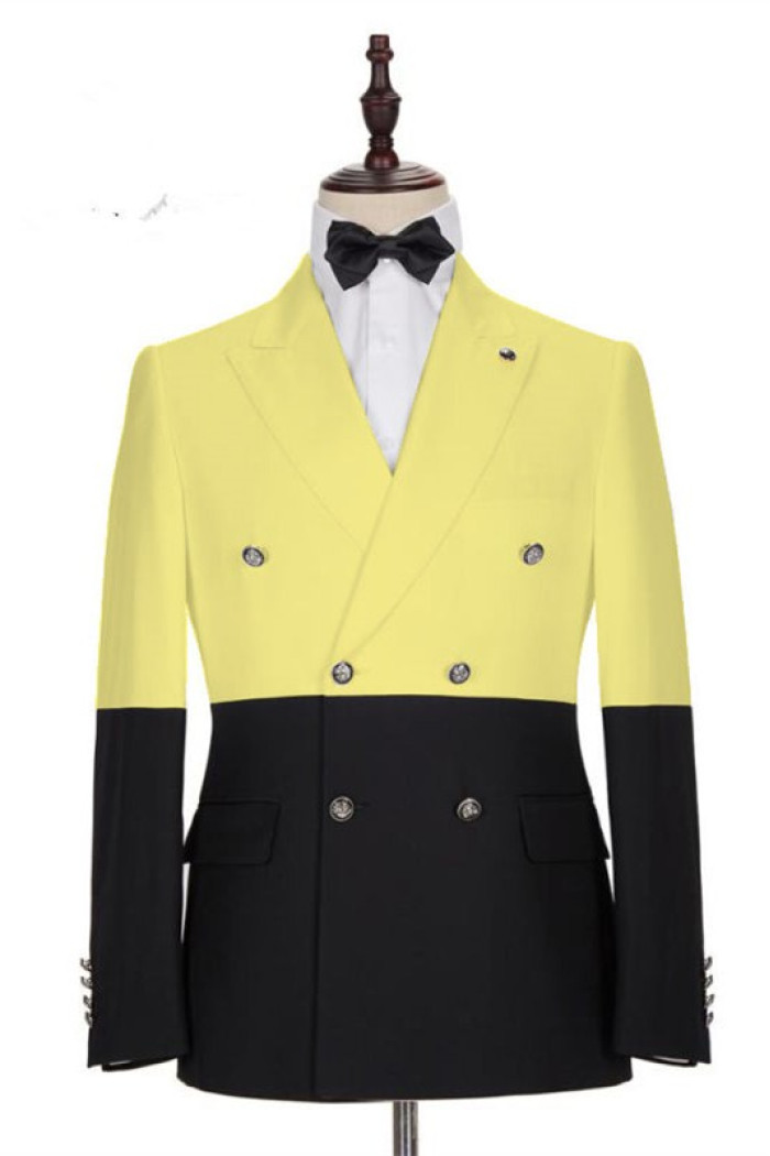 Taylor Yellow Stylish Close Fitting Double Breasted Prom Men Suits for Guys