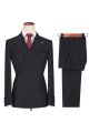 Newest Chic Black Peaked Lapel Close Fitting Men Suits for Prom
