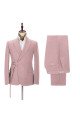 Chic Pink Men's Casual Suit for Prom | Buckle Button Formal Groomsmen Suit for Wedding