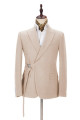 Modern Champagne Buckle Button Slim Fit Prom Men Suits