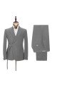 Modern Dark Gray Men's Formal Suit | Buckle Button Suit for Groomsmen
