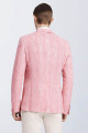 Stylish Pink Casual Linen Blazer Jacket for Prom