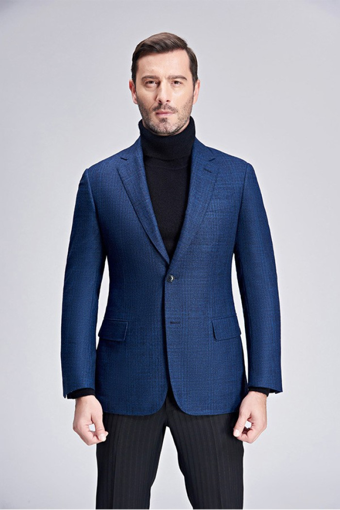 Blue Plaid New Arrival Blazer for Men Slim Fit Jacket