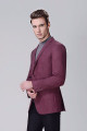 Stylish Red Violet Business Thick Blazer Jacket for Casual