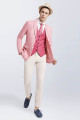 Stylish Pink Casual Linen Blazer Jacket for Prom