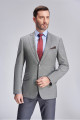 Handsome Grey Slim Fit Business Suit Blazers for Men