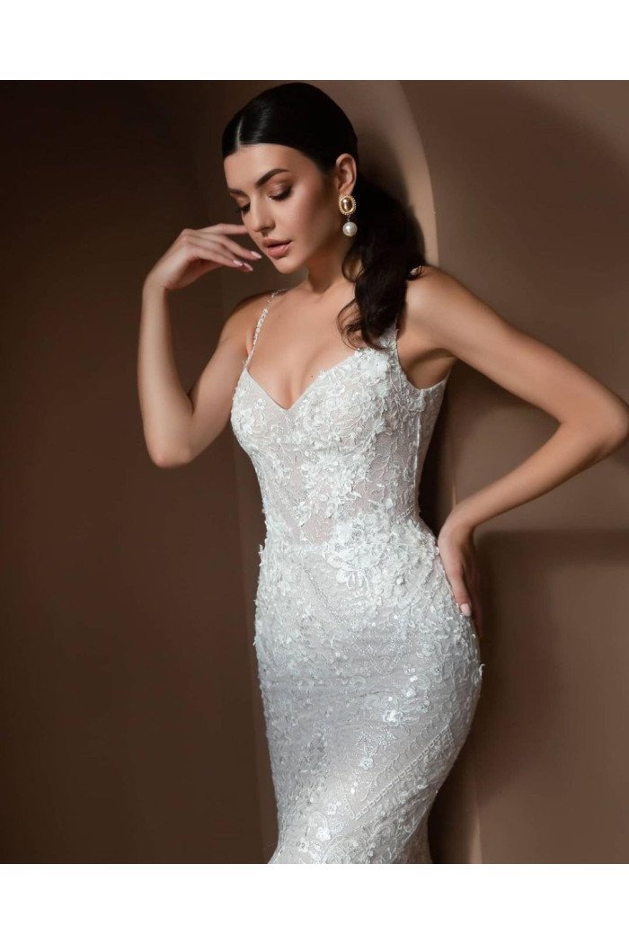 Elegant White Floral Lace Mermaid Long Sleeve Sweetheart Wedding Dresses Elegant White Floral Lace Mermaid Long Sleeve Sweetheart Wedding Dresses