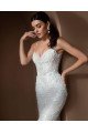 Elegant White Floral Lace Mermaid Long Sleeve Sweetheart Wedding Dresses