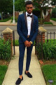 Navy Blue Fashion Slim Fit Two Piece Men Suit for Prom