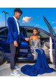 Royal Blue Velvet Prom Outfits | Chic Peaked Laple Men Suit with Two Pieces