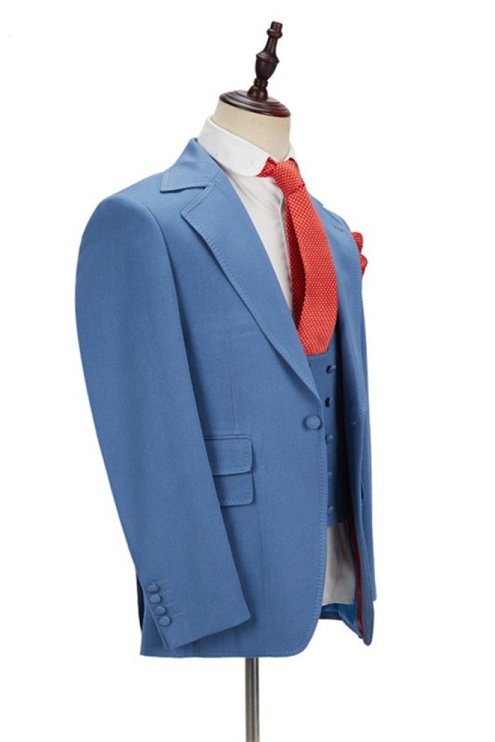 Raymond Blue Close Fitting Notched Lapel Men Suits 