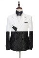 Kenneth White and Sparkle Double Breasted Stylish Close Fitting Prom Men Suits 
