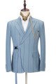 Micah New Arrival Striped Peaked Lapel Stylish Men Suits