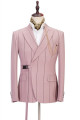 Nolan Bespoke Pink Striped Peaked Lapel Fitted Men Suits 