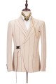 Ivan Light Champagne Stylish Striped Peaked Lapel Prom Men Suits
