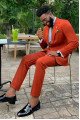 Kameron New Arrival Orange Notched Lapel Close Fitting Prom Men Suits