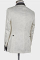 Jaxson White Shawl Lapel Double Breasted Stylish Close Fitting Wedding Groom Suit