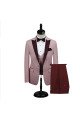 New Arrival Burgundy Peak Lapel Pink One Button Men's Prom Suits
