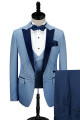 Latest Design Dark Navy Peak Lapel Chic Blue Men's Prom Suits